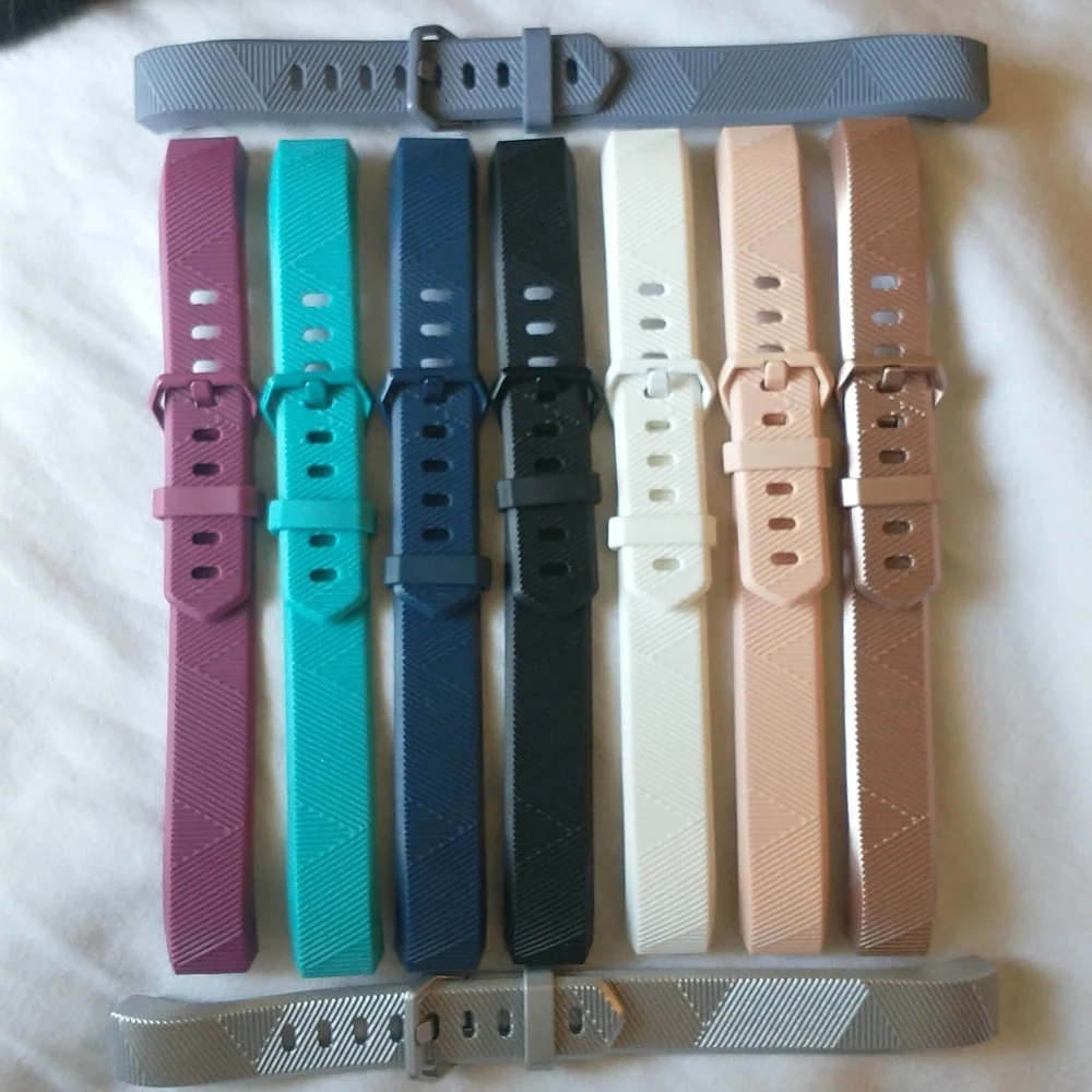 Fitbit Alta HR Interchangeable Silicone Wristband Sport Band Metallic Mauve Pink